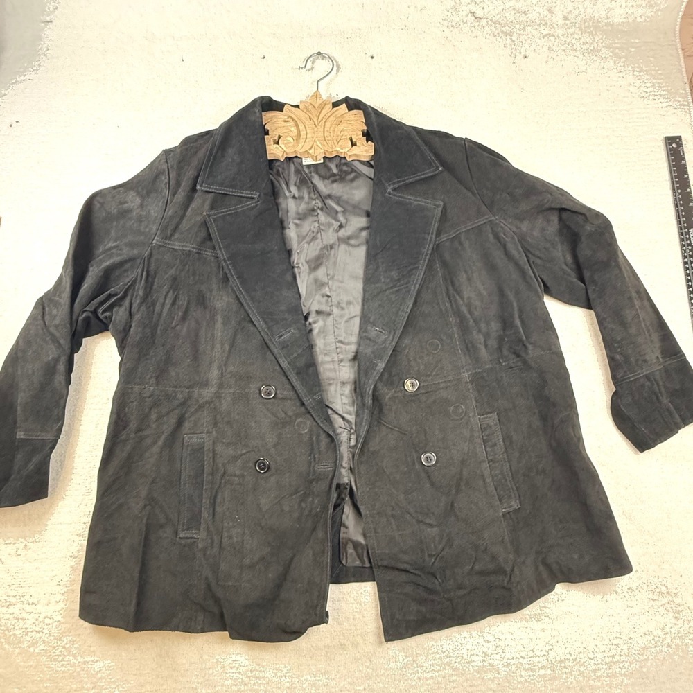 Vintage Jamie Nicole 4x Suede Leather Blazer Jacket goth plus dark academia